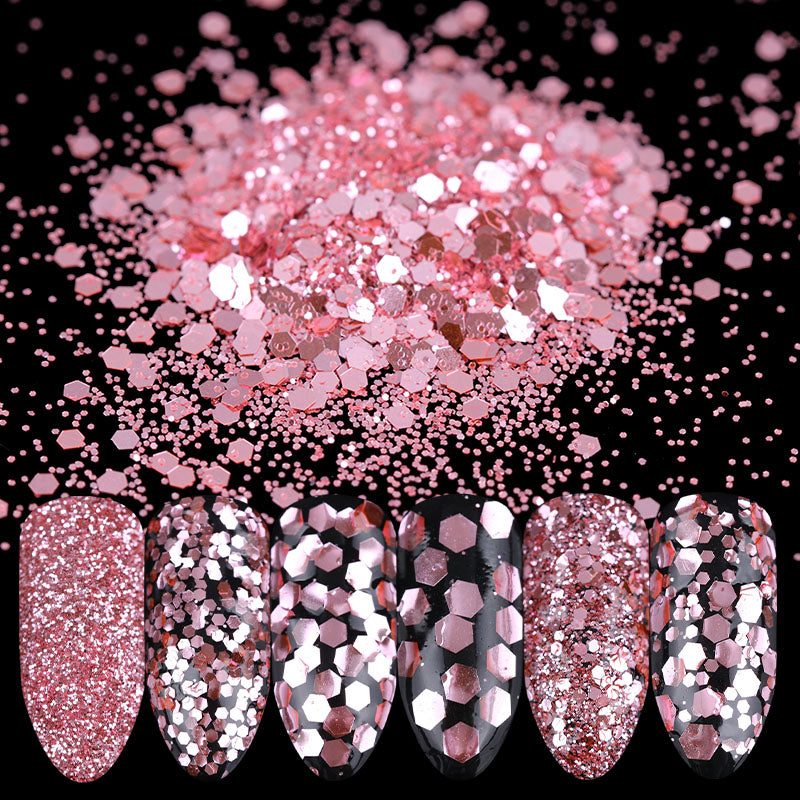 Rose Pink Champagne Nail Powder