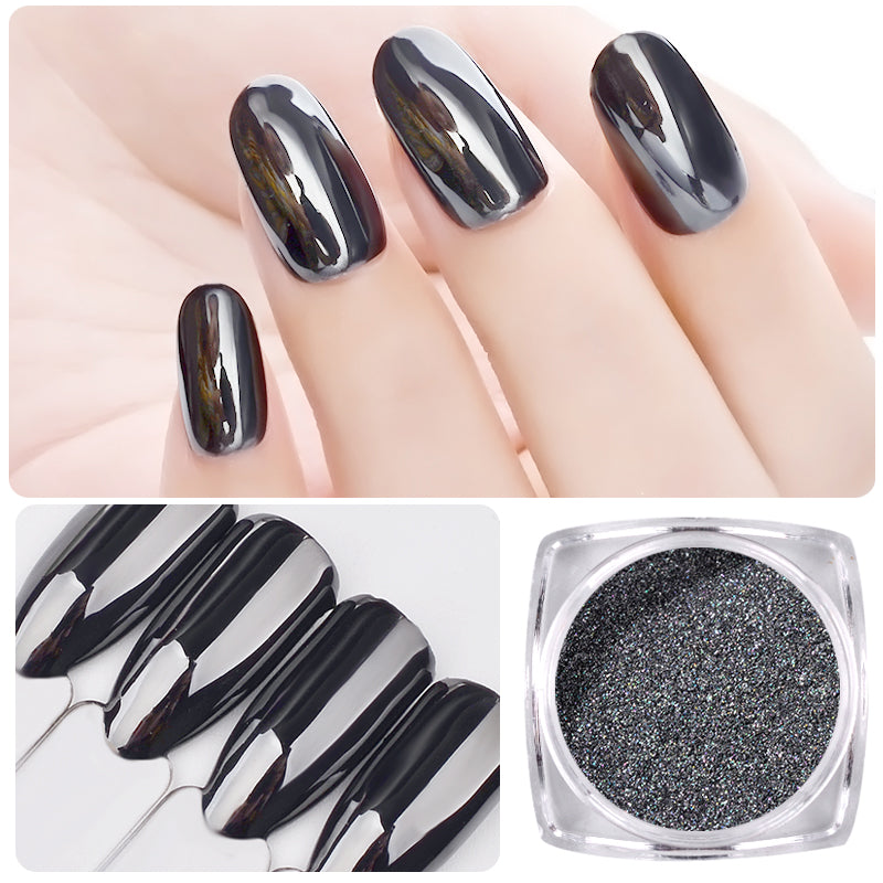 Zoom In Black Nail Glitter