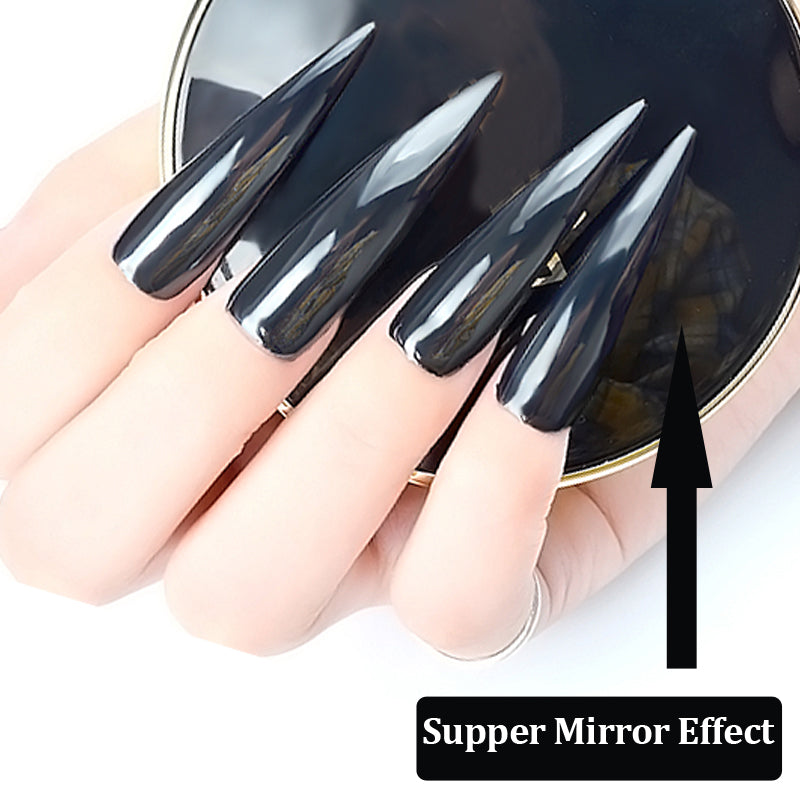 Zoom In Black Nail Glitter