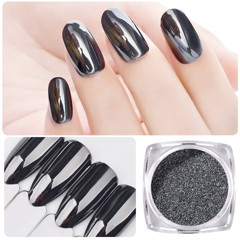 Zoom In Black Nail Glitter
