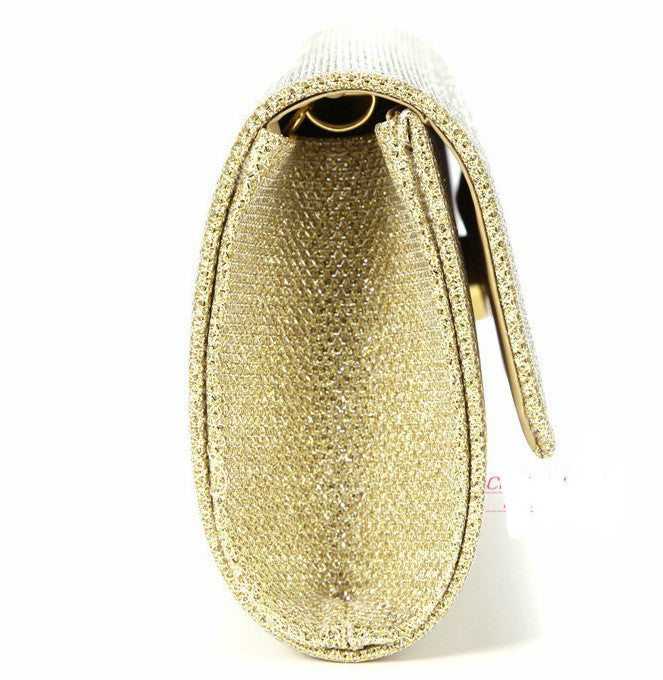 Satin Rhinestone Clutch Bag