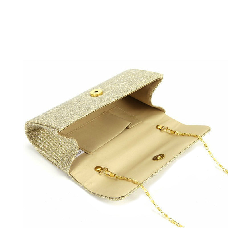 Satin Rhinestone Clutch Bag