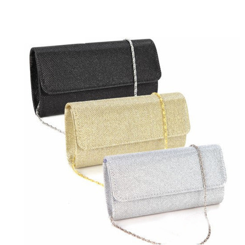 Satin Rhinestone Clutch Bag