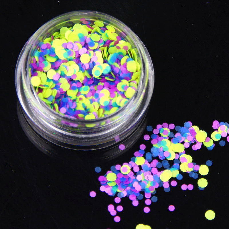 6 Set Plastic Round Nail Art Glitter