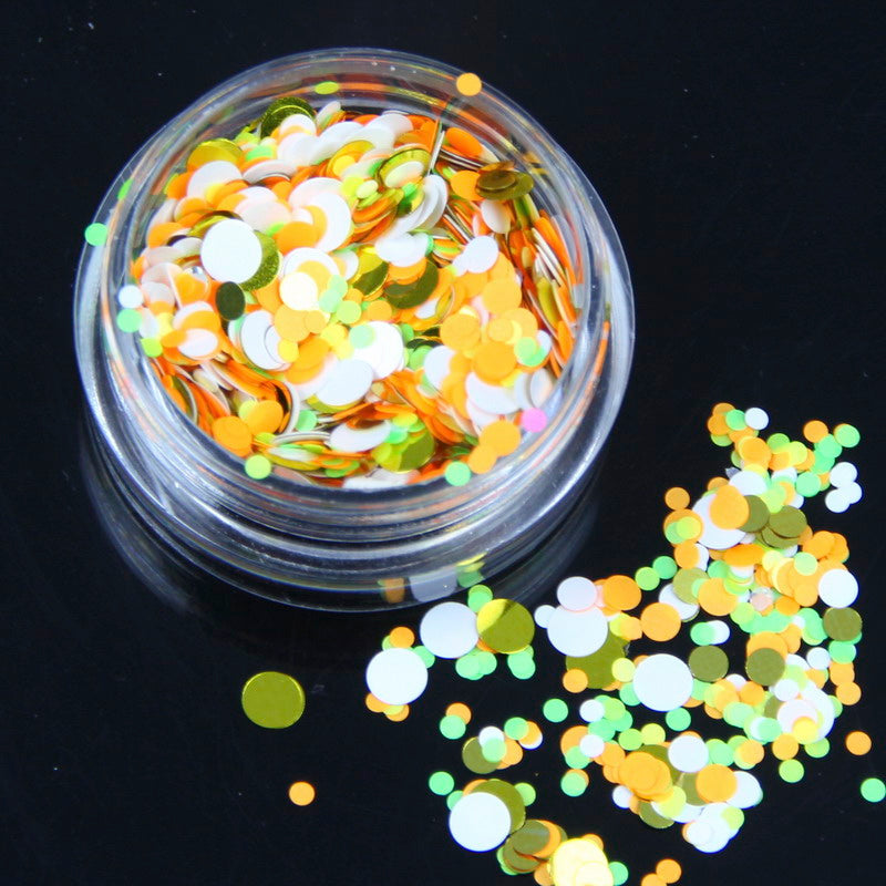 6 Set Plastic Round Nail Art Glitter