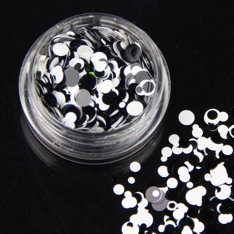 6 Set Plastic Round Nail Art Glitter