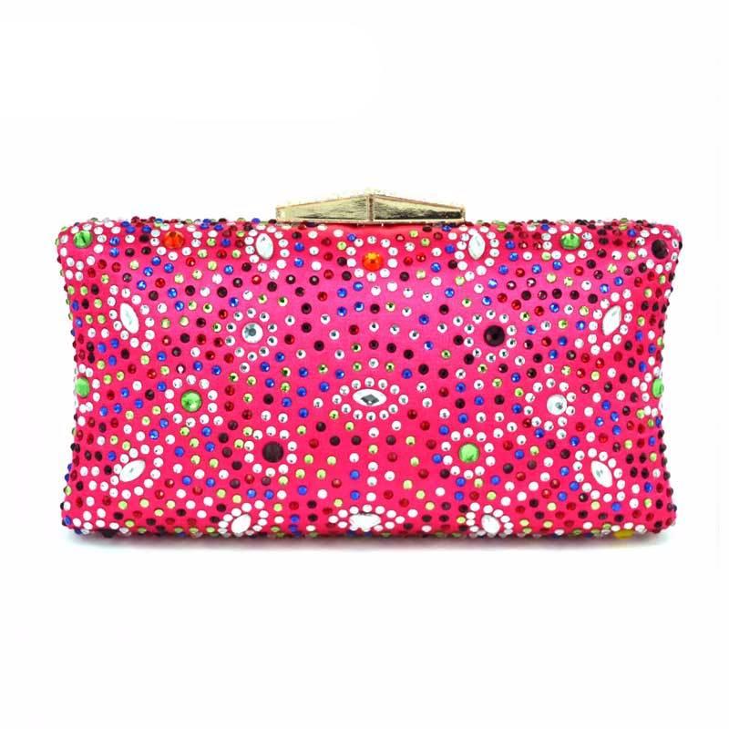 Fushia Crystal Evening Bag