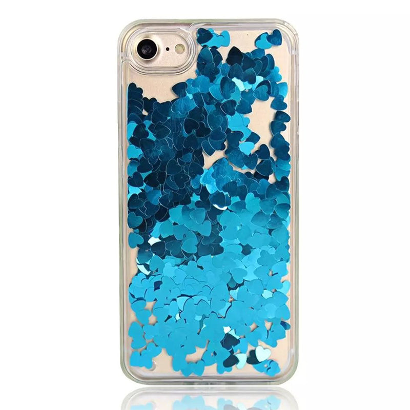 Love Heart Liquid Glitter Phone Case