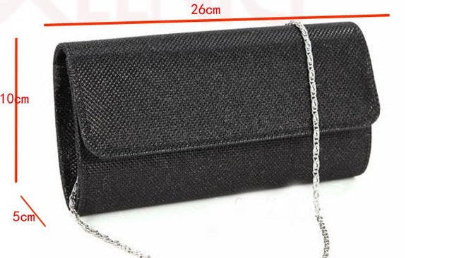 Satin Rhinestone Clutch Bag
