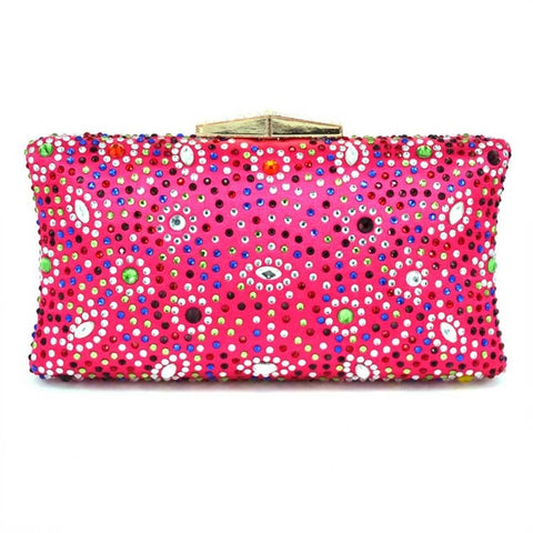 Fushia Crystal Evening Bag