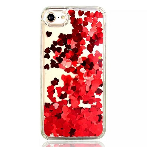 Love Heart Liquid Glitter Phone Case