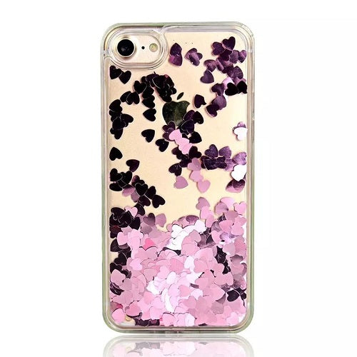Love Heart Liquid Glitter Phone Case