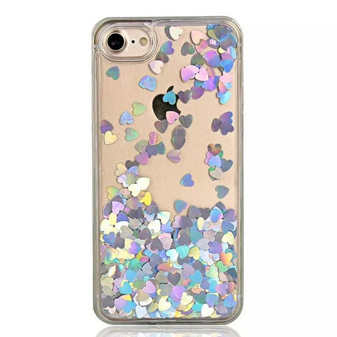Love Heart Liquid Glitter Phone Case