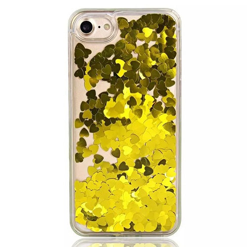 Love Heart Liquid Glitter Phone Case